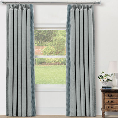 Highclere Cotton Blend Embroidered Room Darkening Curtain