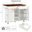 52" Fluted Kitchen Island With Drop Leaf