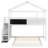 Twin over Full House Bunk Bed with Storage Staircase and Blackboard-965323089