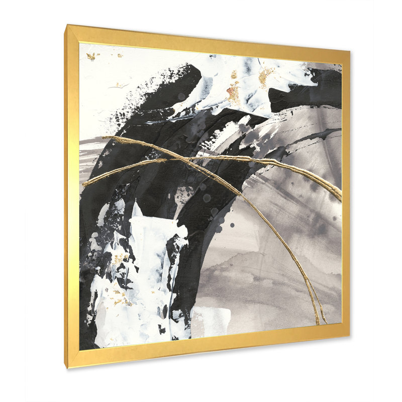 Glam Painted Arcs I - reproduction d'art sur toile encadrée, H 16 po x l 16 po x P 1 po, Cadre doré