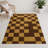 Checkered Brown Indoor and Outdoor Area Rug-1919612132