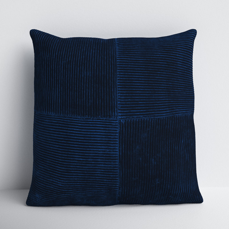 Selma Down Reversible Throw Pillow, 20" x 20", Navy