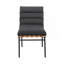 Ensemble de 2 chaises de salle à manger rembourrées en tissu avec pieds en fer noir Boucle-226091962