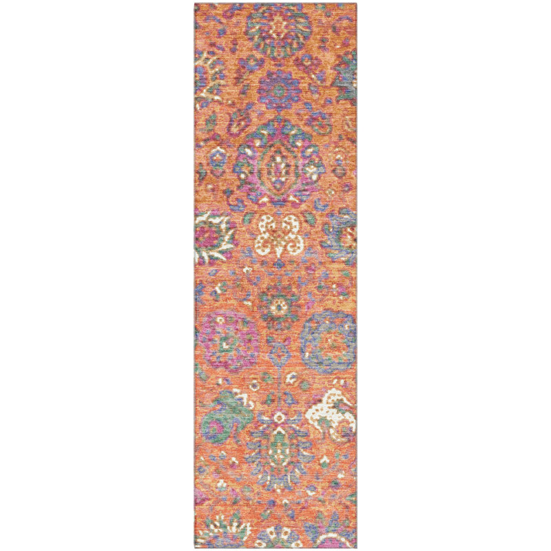 Premium Machine Washable Ariel Global Rug, Runner 2'3" x 7'6"