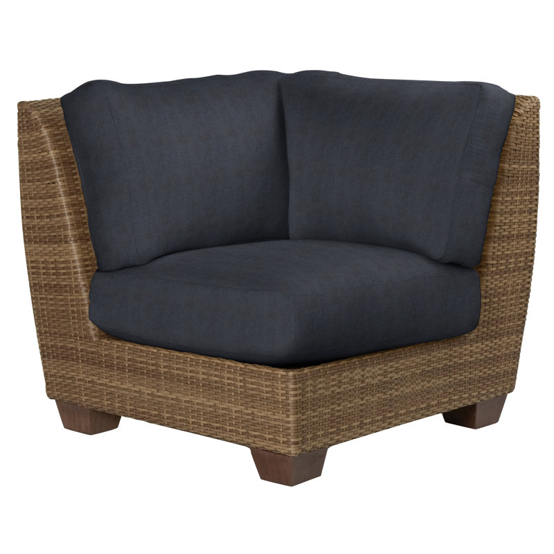 Saddleback Outdoor Corner Wedge Lounge Chair, Canvas Bird's Eye Sunbrella® Canvas, Mocha