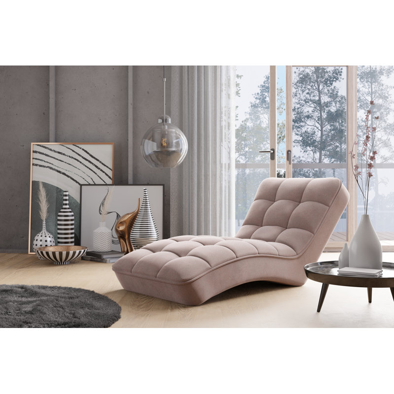 Frenette Upholstered Chaise Lounge, Pink