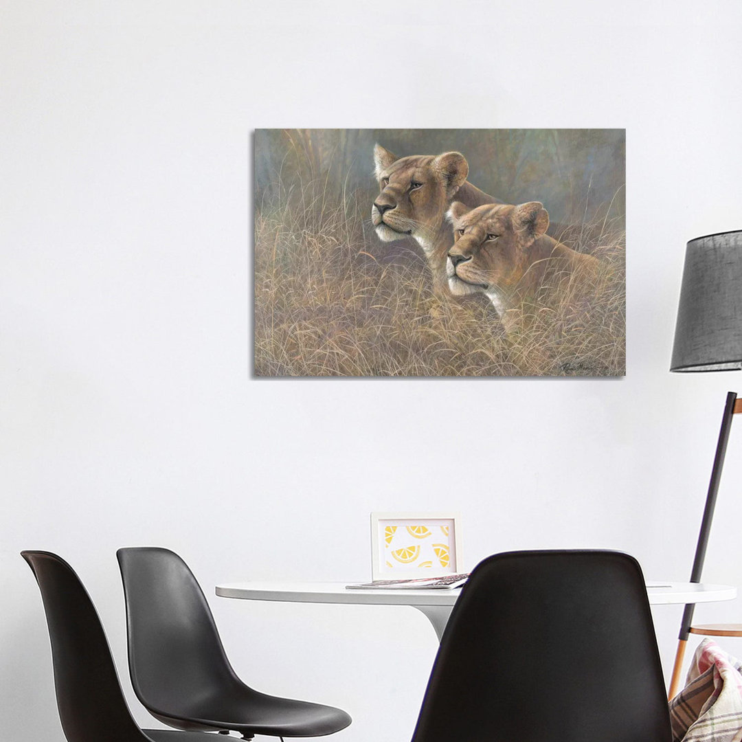 Sisters Of The Serengeti von Ruane Manning - Galerie-umwickelte Leinwand Giclée auf Leinwand