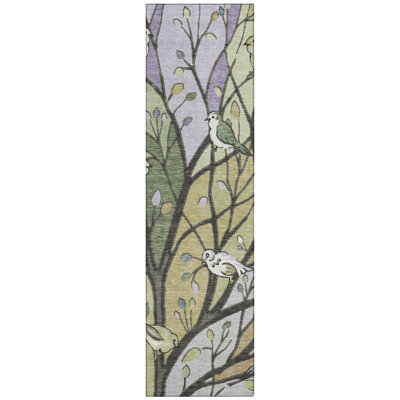 Machine Washable Indoor/Outdoor Chantille ACN2336 Botanical Rug