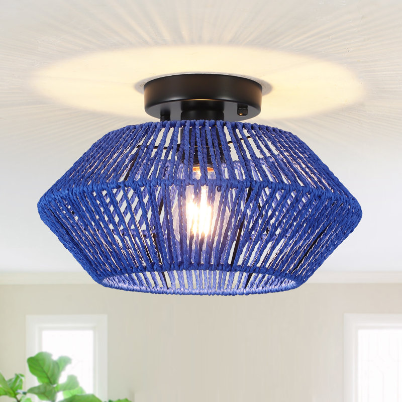 Tamoa Semi Flush Mount, Black, Blue