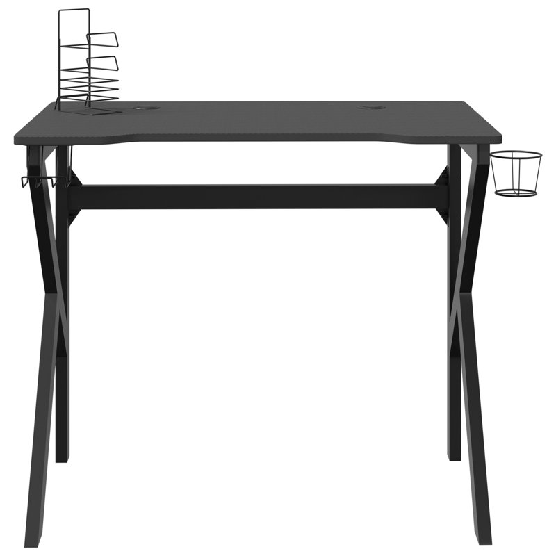 Gaming Desk, 29.53cm H x 23.62cm W x 35.43cm D, Black