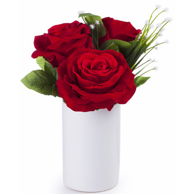 Silk Rose Arrangement in Vase