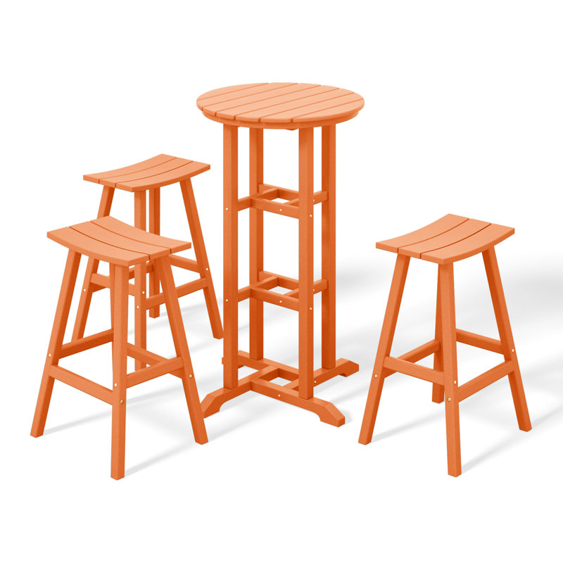 Ensemble repas extérieur pour 3 personnes Laguna, Orange