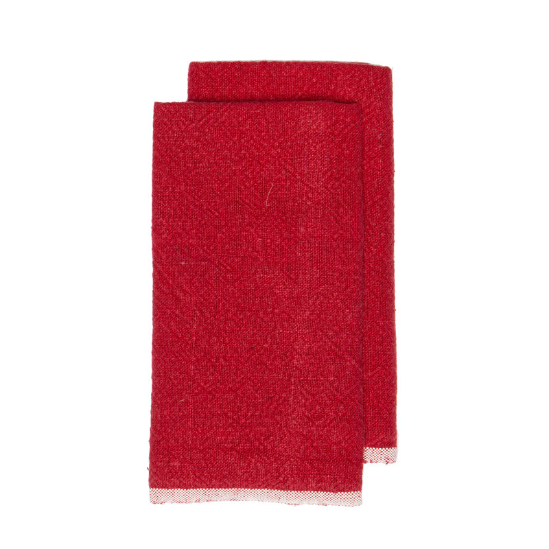 Torchon en lin Soren, Rouge