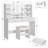 Engelsman Vanity Set with 10 LED Light Bulbs Christmas Gifts, with 2 Drawers, 6 Storage Shelves & Cushioned Stool-537532969