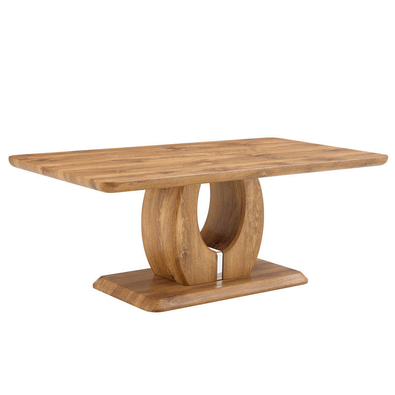 Table basse en bois rectangulaire, table basse moderne simple de 47 po avec base ajourée pour le salon