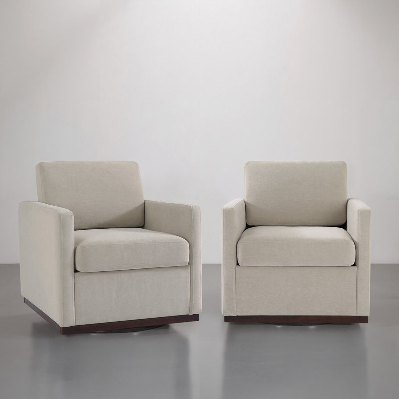 Upholstered Swivel Armchair, Sand
