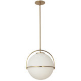 Luminaire suspendu 1 lumière Paola - Verre opale blanc