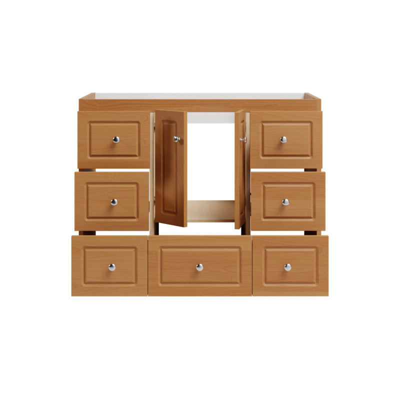 Simplicity 42'' Single Bathroom Vanity Base Only, Natural Alder