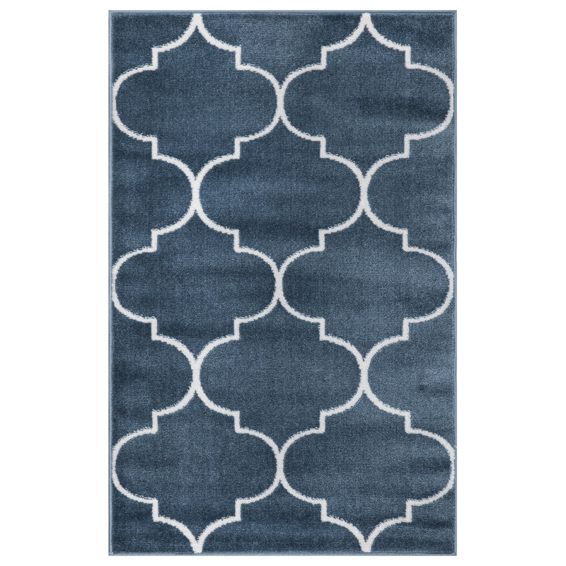 Tapis bleu Arianda, Rectangle 2 pi 7 po x 4 pi 1 po