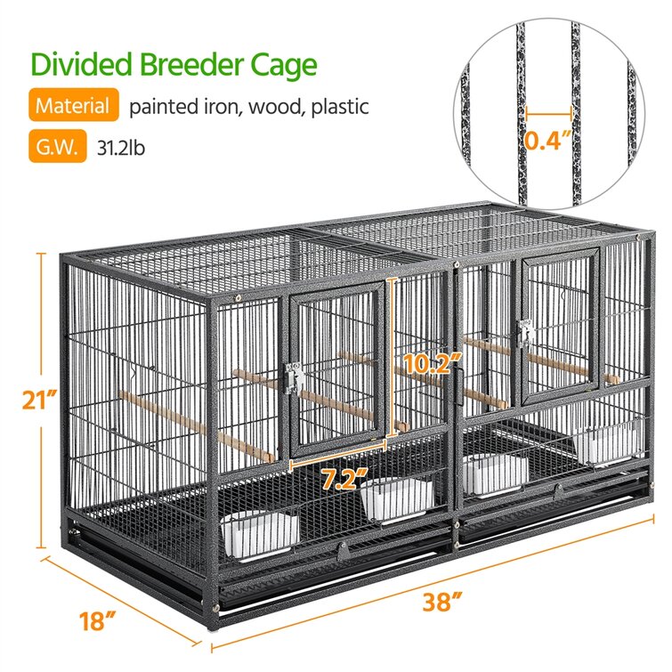 Tucker Murphy Pet™ Meuble de cage pour chien avec cloison pour 2