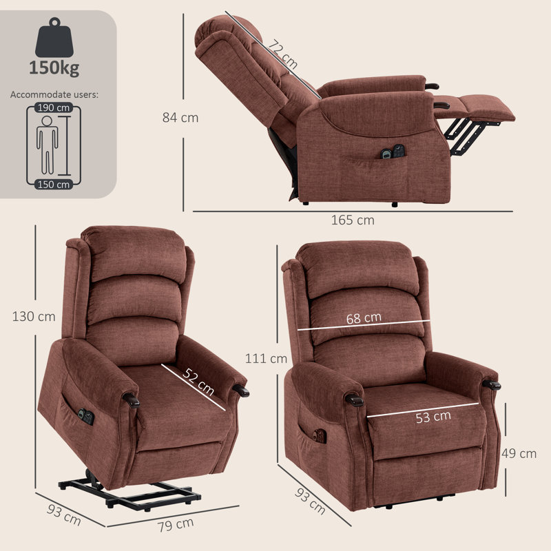 Lift Assist, Brown Velvet, Power - Remote, Foam