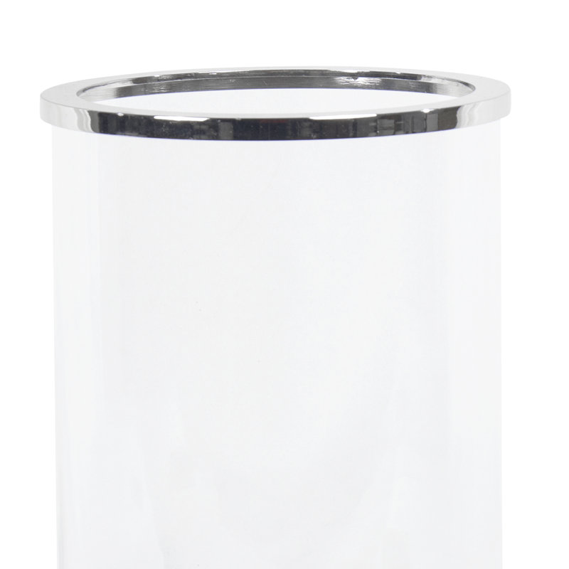 Polished Nickel Glass Hurricane Candle Lantern