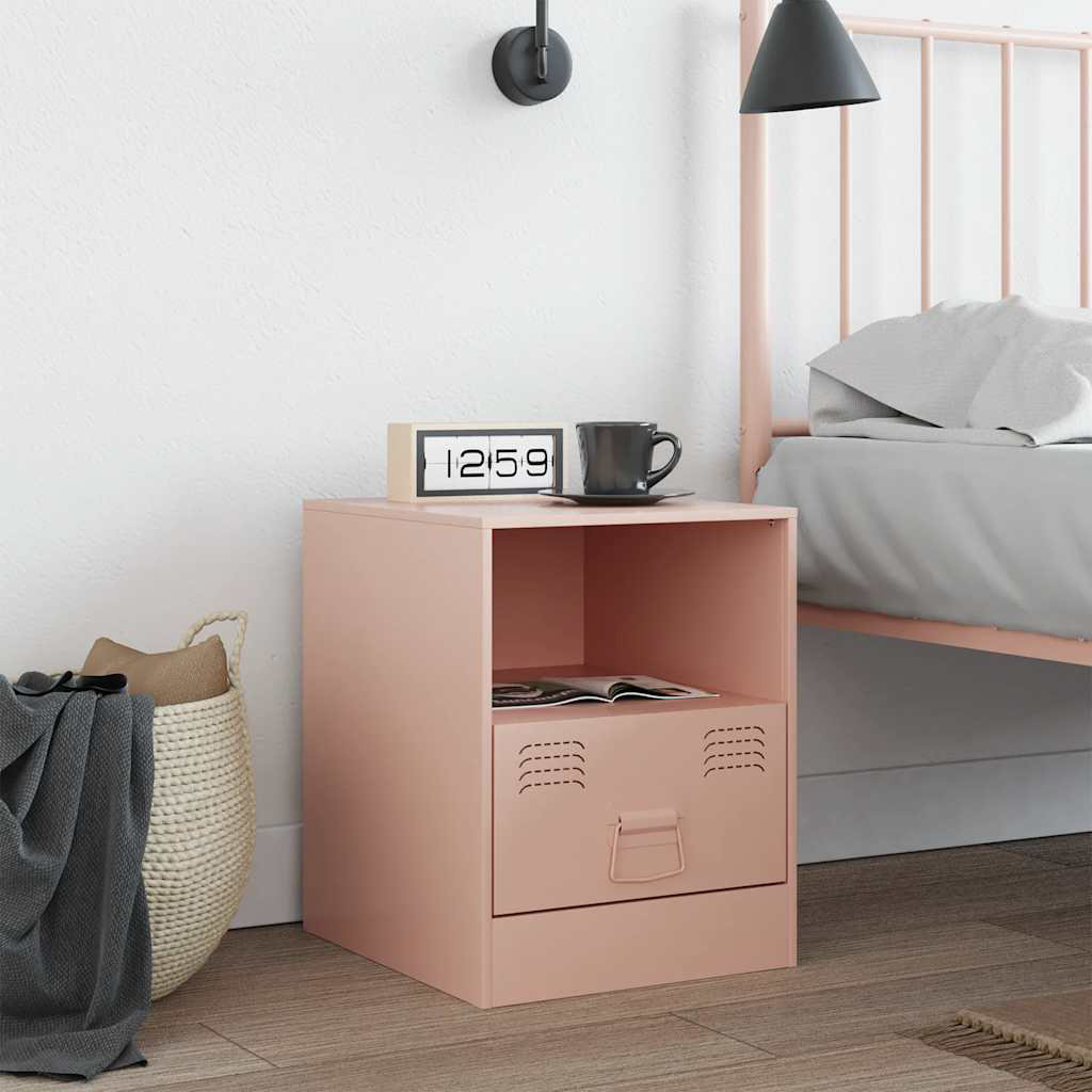 VIDAXL Bedside Cabinet Steel Pink Extra Small - Image 3