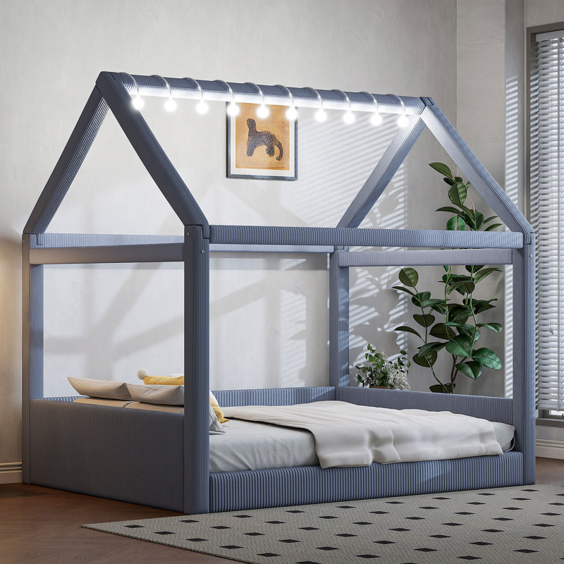Grey Full House Daybed With Led Lighting