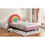 Lit plateforme tapissier de style princesse Rainbow Design pour garçons et filles