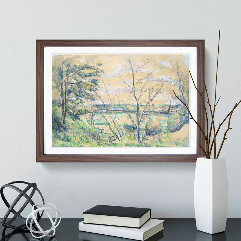 In the Oise Valley by Paul Cezanne - Picture Frame Painting, Walnut Framed, 48cm H x 65cm W x 2cm D