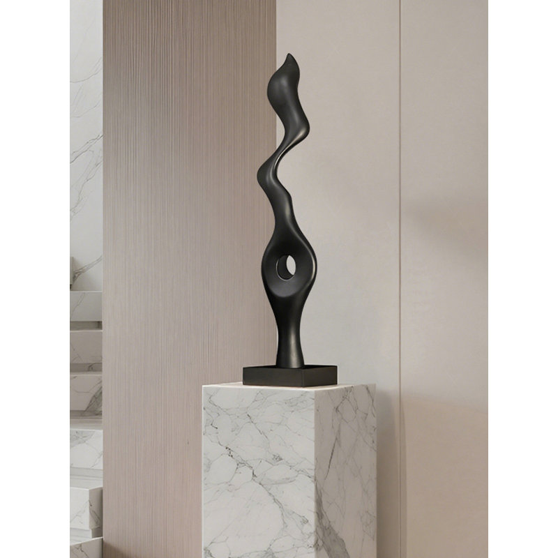 Décorations de sculpture abstraites modernes et minimalistes, Noir