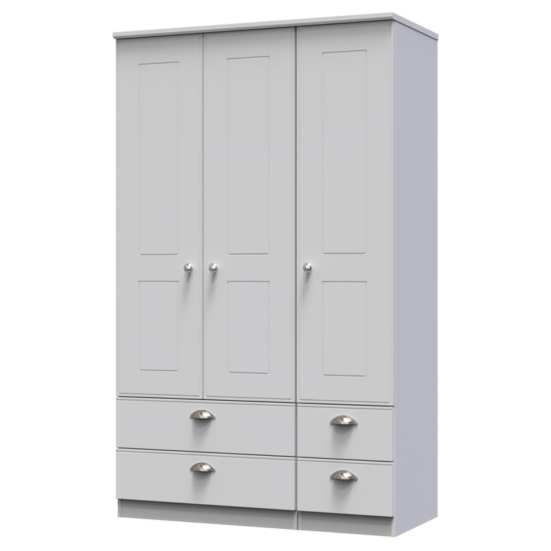 Conners Tall Triple 4 Drawer Wardrobe , Grey Matt