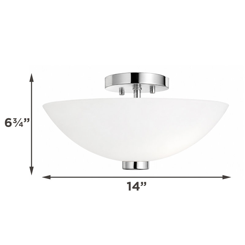 Kesgrave - Plafonnier semi-encastré - Chrome poli, Polished Chrome