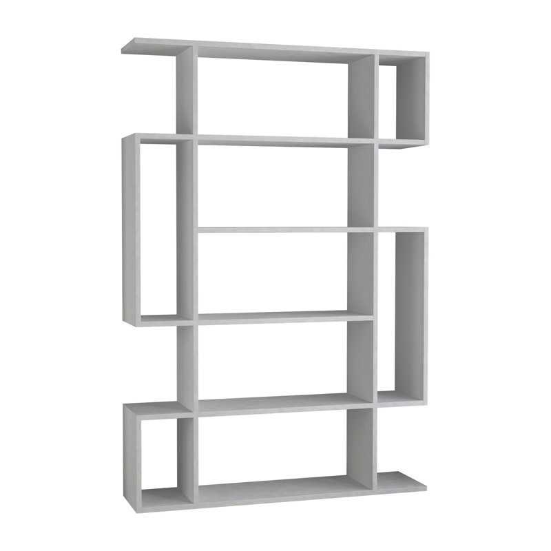 Colombi 161cm H x 110cm W Particle Board Geometric Bookcase, White