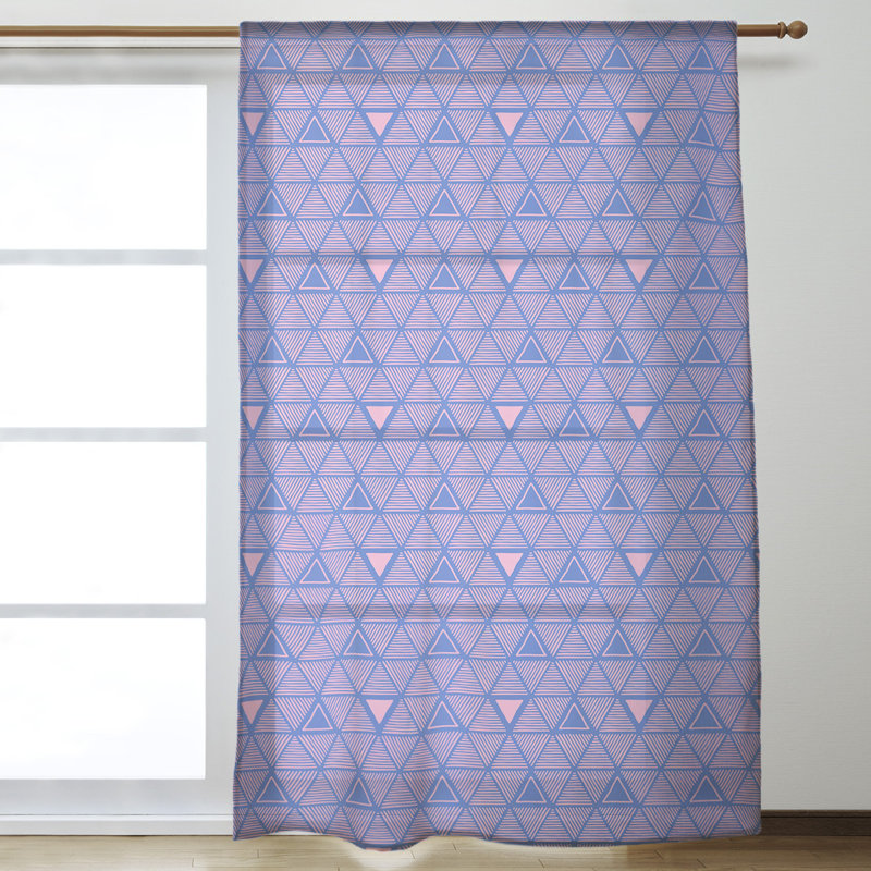 Jordao Sheer Curtain Single Panel, Blue/Pink