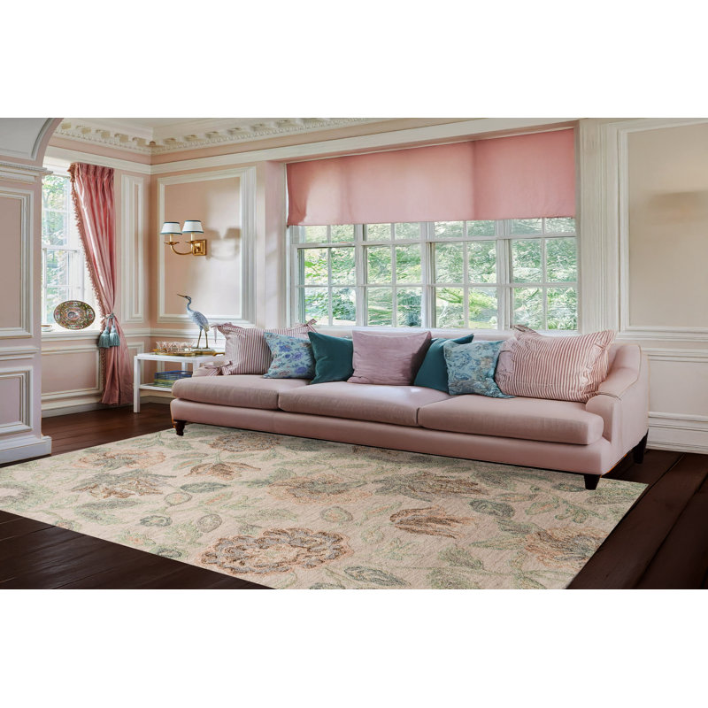 DAISY 9095-846 BEIGE/SAGE/RUST, Rectangle 5' x 8'