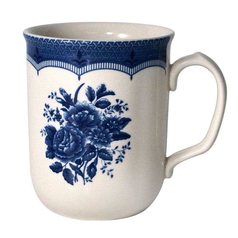 Victoria Blue Floral Porcelain 24-Piece Dinnerware Set, Service for 6