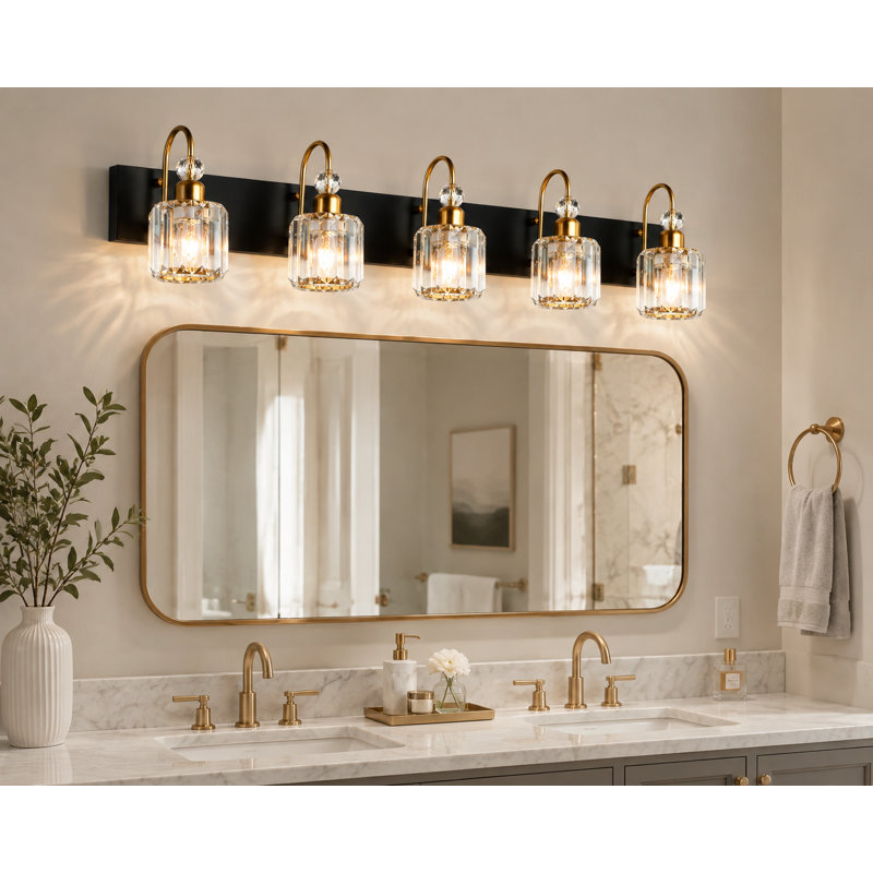 LED Bathroom Vanity Lights 5-Lights Crystal Vanity Lights