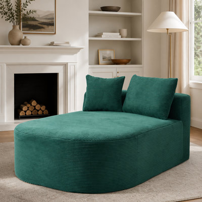 Oversized Chaise Lounge Sofa Bed with Deep Seat and Soft Pillows, Corduroy Fabric for Ultimate Comfort and Style, No Assembly Required