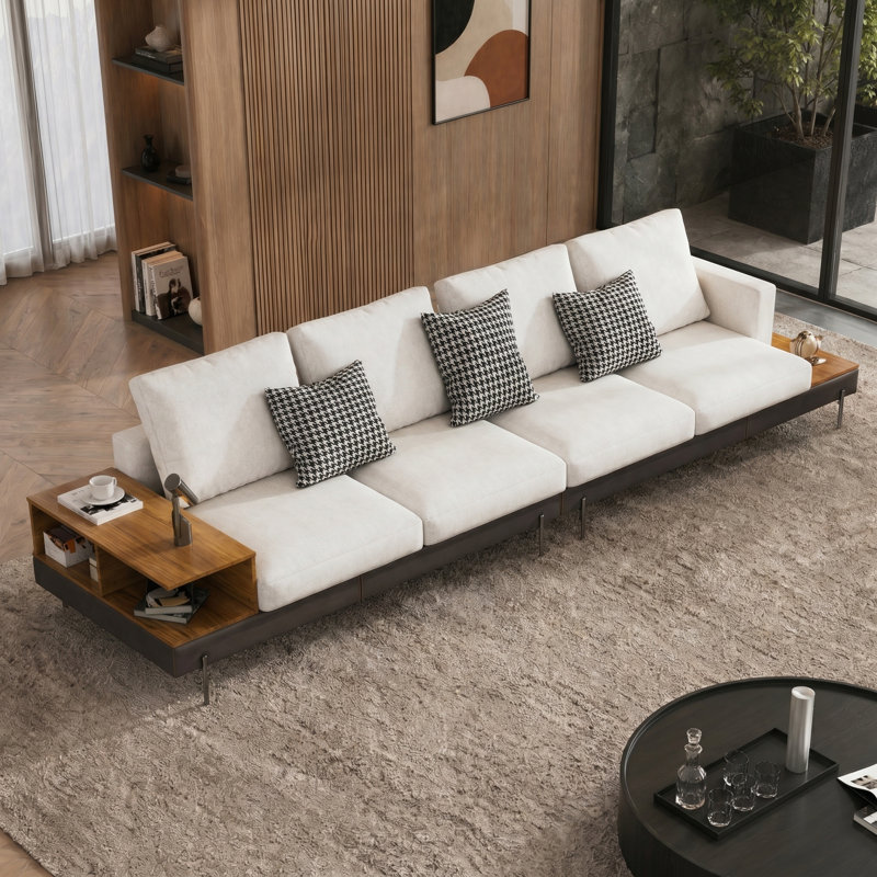 Nouveau canapé en bois massif de coton de 147,24 po New