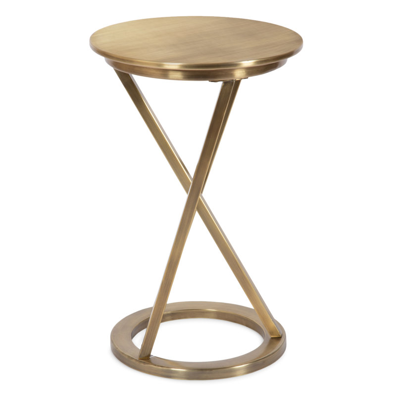 Calai End Table, Antique Brass