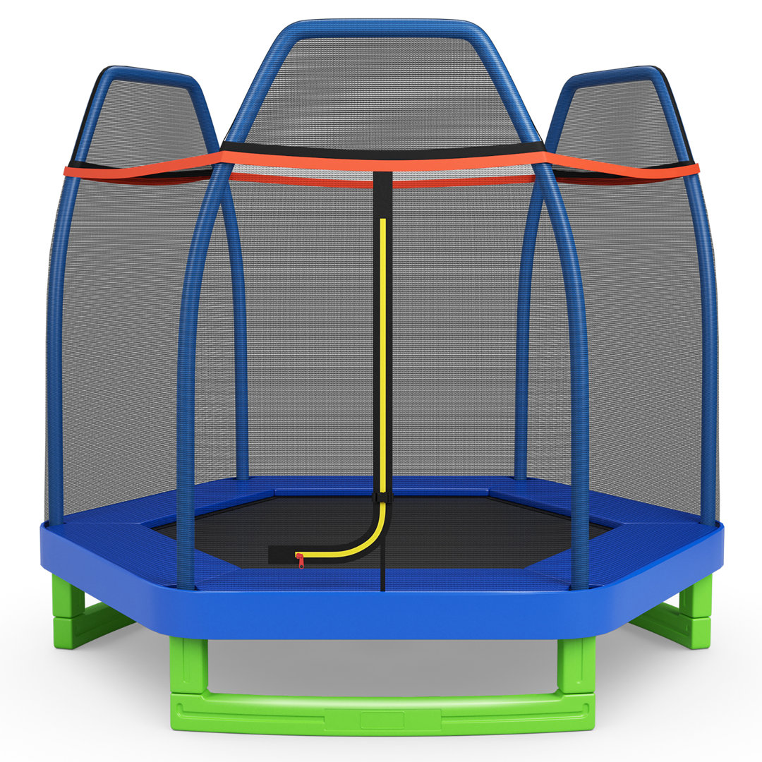 Costway 7' Hexagon Backyard Trampoline with Safety Enclosure Indoor (Wayfair Exclusive) Costway Pad 