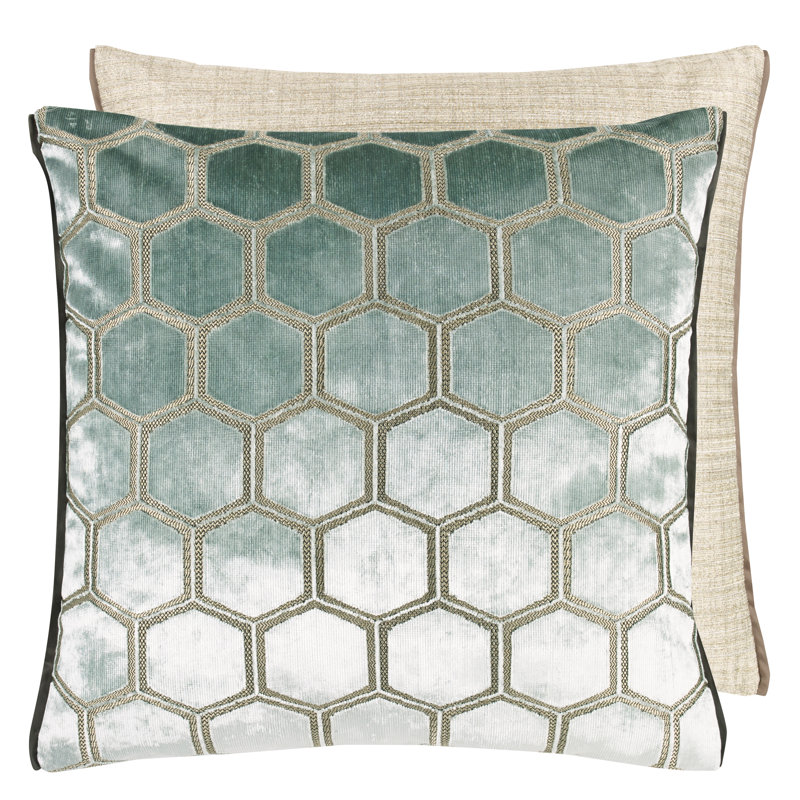 Manipur Velvet Decorative Pillow, Silver, 22"H x 22"W