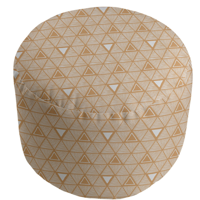 Upholstered Pouf, Orange