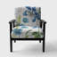 Fauteuil d'appoint rembourré «Floranda - Blue Columbine Flowers With Butterfly»
