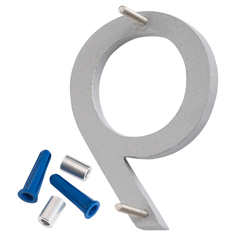 Numéro de maison à fixation flottante 16 po, 9, Argent