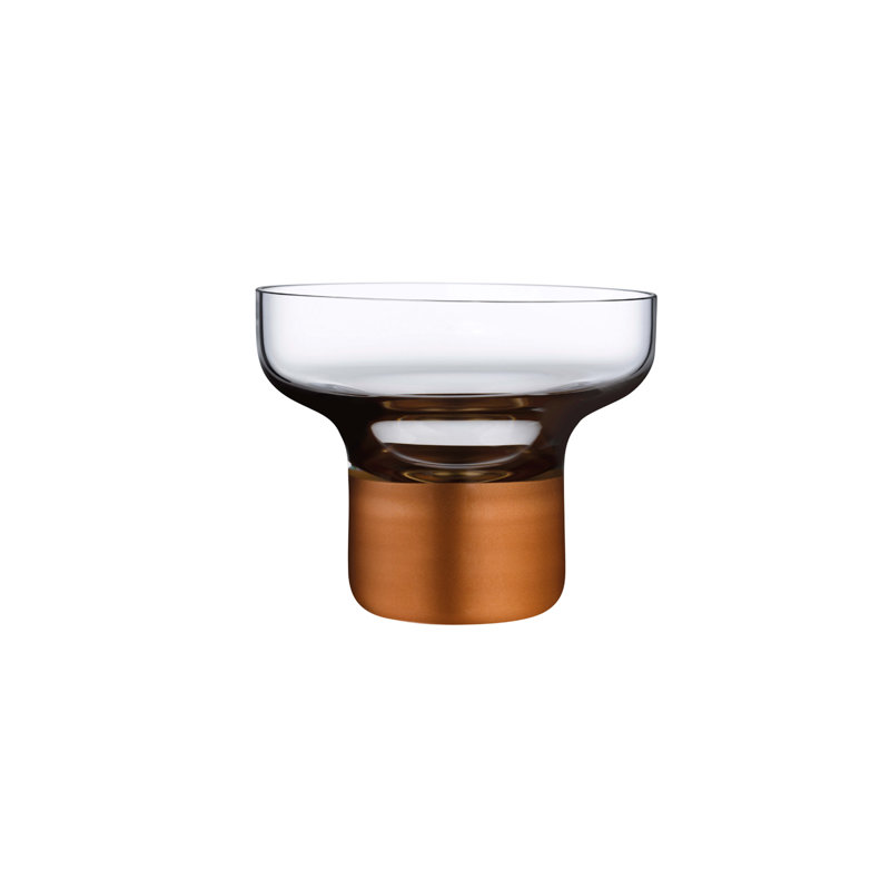 Bol haut Contour avec pied transparent et base en cuivre Contour