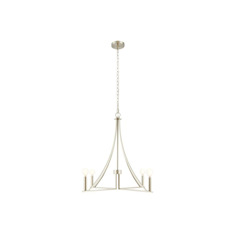 Lustre 4 lumières Meridian en nickel brossé, Non, E12/candélabre, Nickel brossé