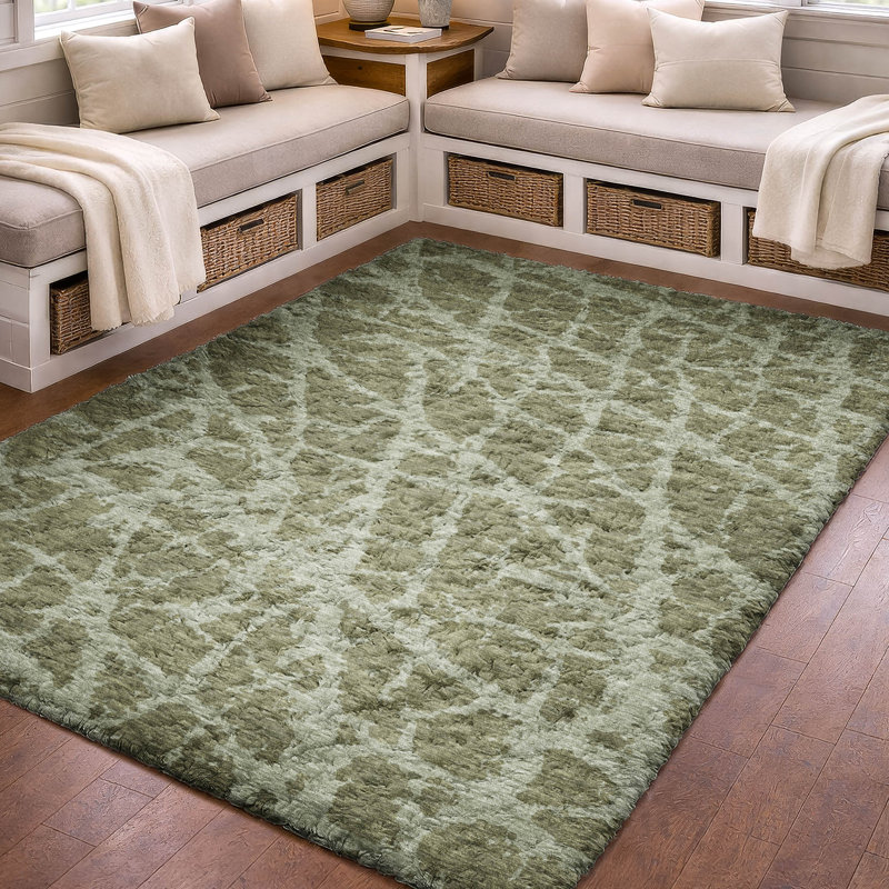 Tapis craquelé de première qualité ADS501, Olive, 10 pi x 14 pi