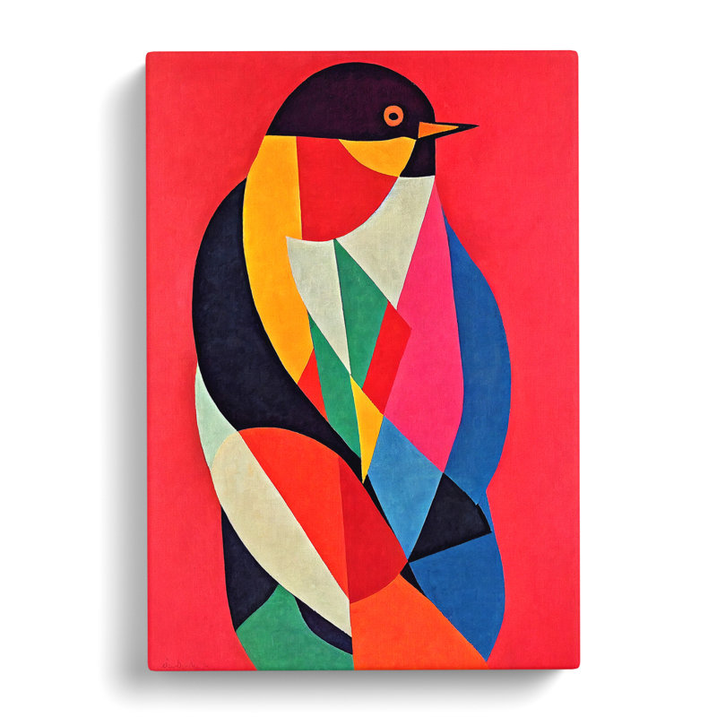 Bird In Colour Abstract - Wrapped Canvas, 60cm H x 40cm W x 3cm D